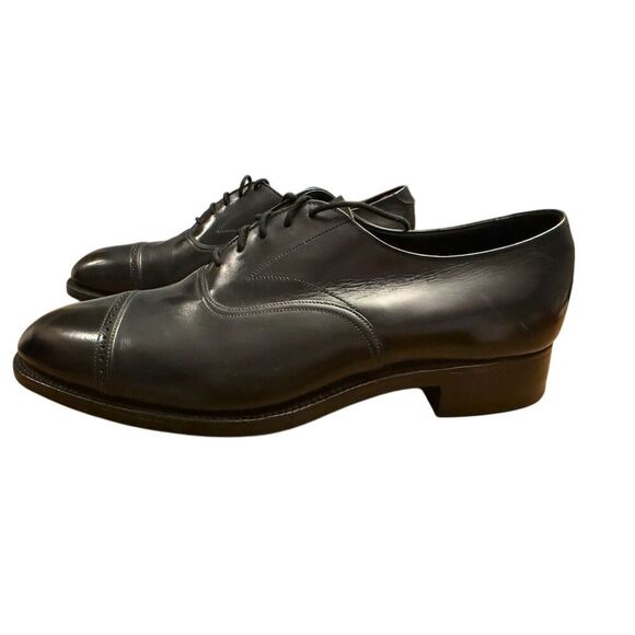 Lloyd & Haig Men\'s Custom Built Black Leather Cap Toe Oxford Dress Shoes Sz 7.5 main image 7